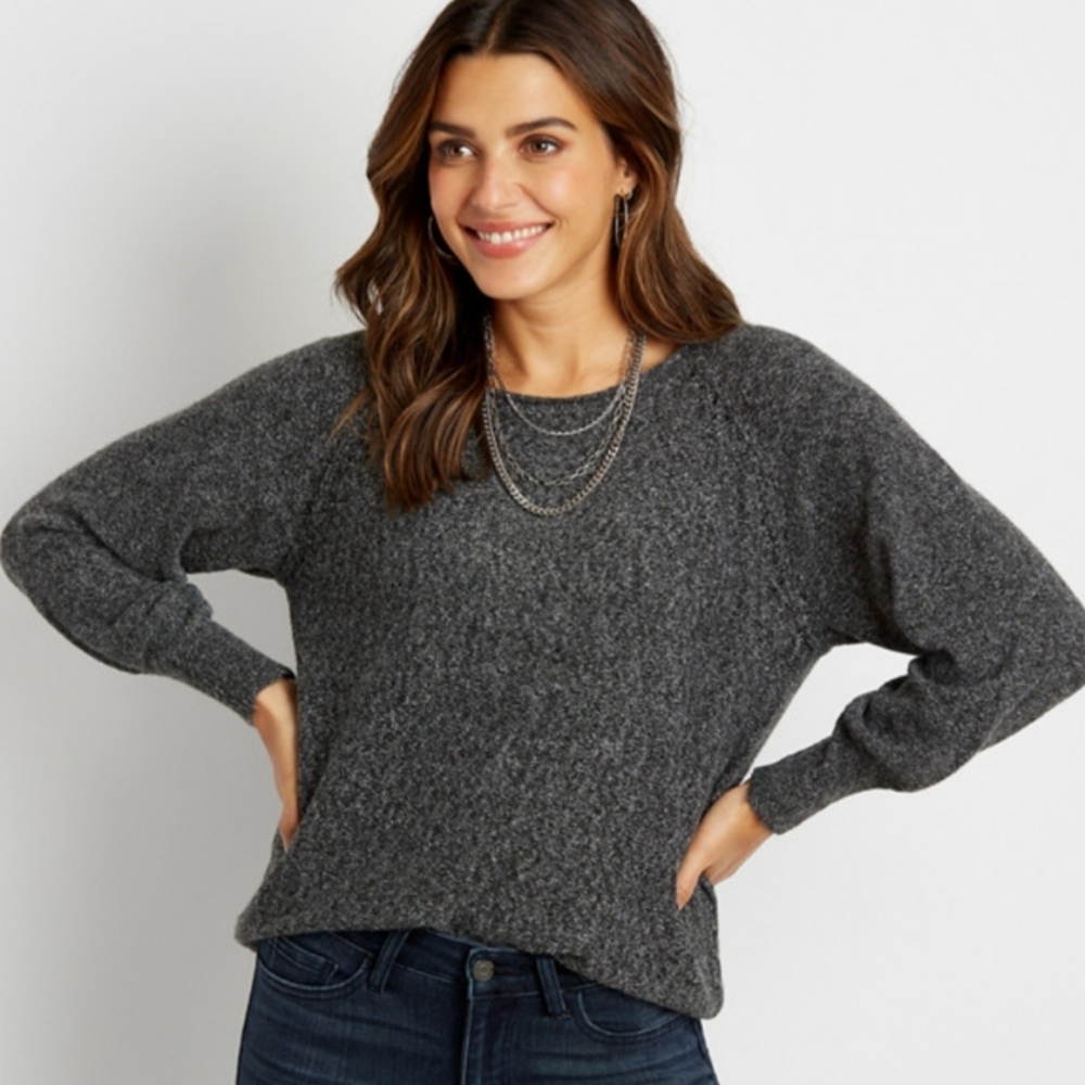 Aerie Wool Blend Cozy Sweater in Grey Size Small